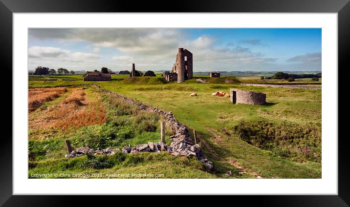 Magpie Mine in low Autumn light Framed Mounted Print by Chris Drabble