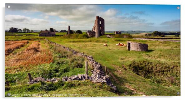 Magpie Mine in low Autumn light Acrylic by Chris Drabble