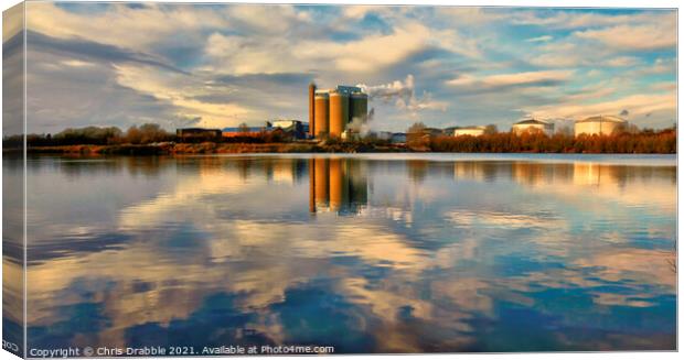 Newark Sugar Factory in late afternoon light Canvas Print by Chris Drabble