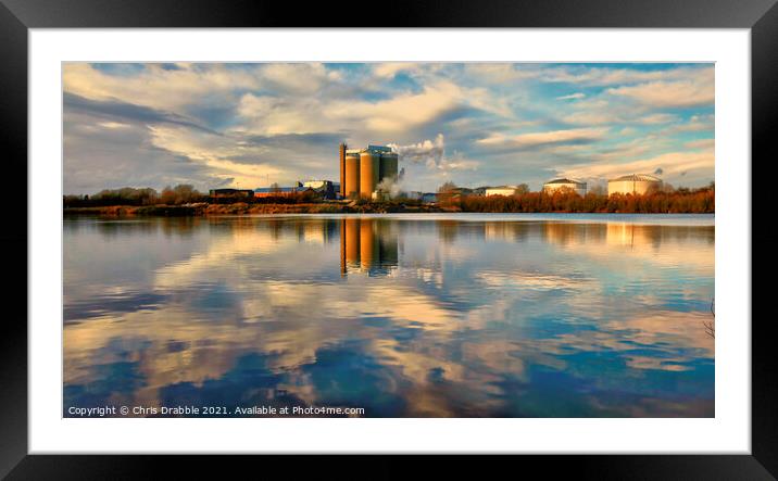 Newark Sugar Factory in late afternoon light Framed Mounted Print by Chris Drabble