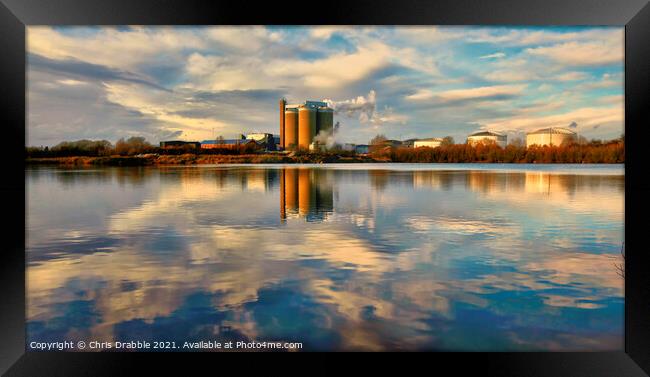 Newark Sugar Factory in late afternoon light Framed Print by Chris Drabble