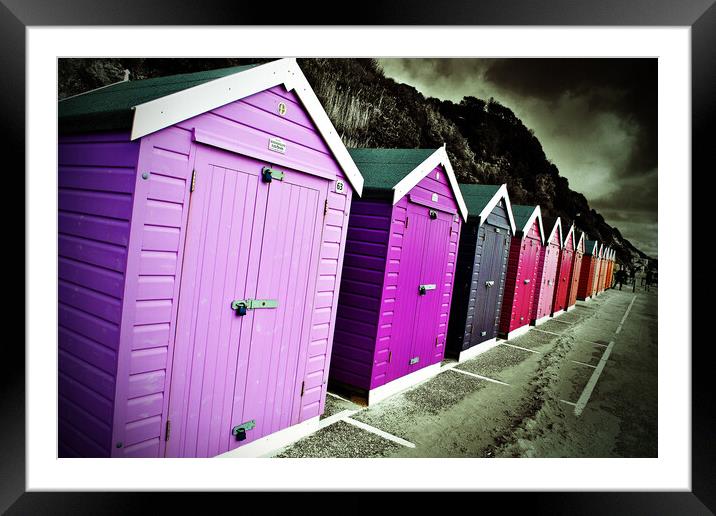 Bournemouth Beach Huts Dorset England UK Framed Mounted Print by Andy Evans Photos