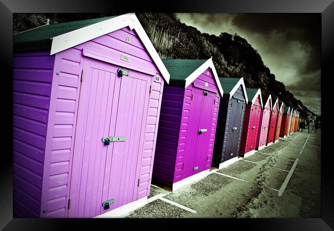 Bournemouth Beach Huts Dorset England UK Framed Print by Andy Evans Photos