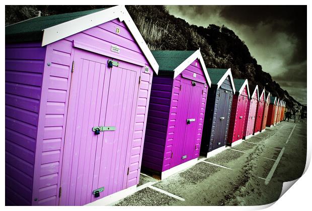 Bournemouth Beach Huts Dorset England UK Print by Andy Evans Photos