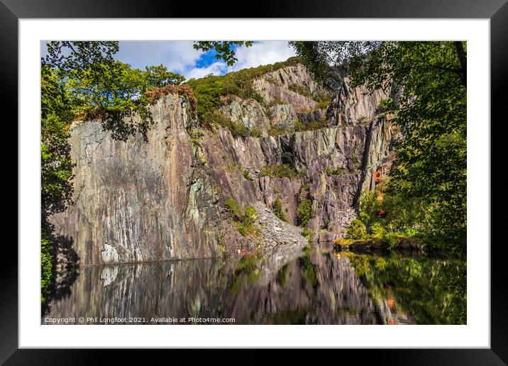 Flooded Quarry  Framed Mounted Print by Phil Longfoot