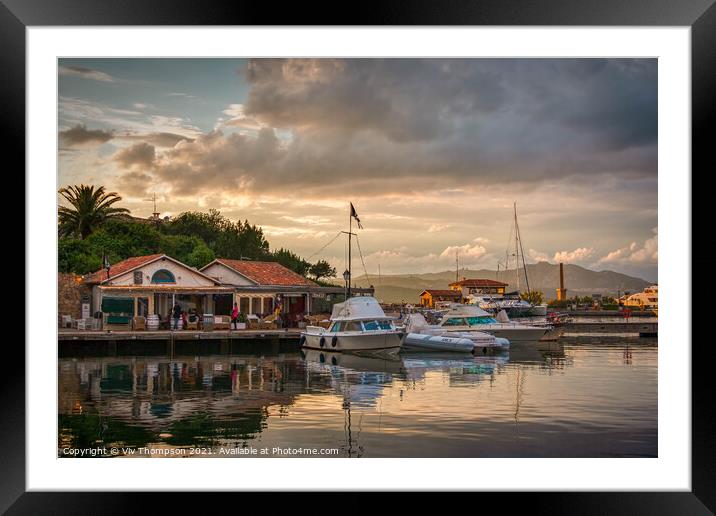 Early Evening in Porto Rotondo Framed Mounted Print by Viv Thompson