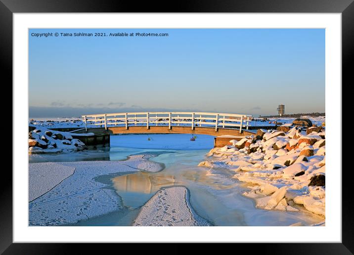 Breakwater on Cold Morning Framed Mounted Print by Taina Sohlman