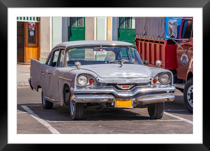 Cuban Car Framed Mounted Print by Roger Green