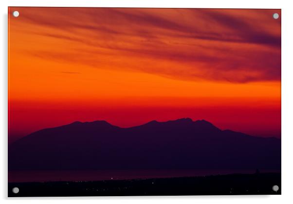 Sunset over Mount Olympus, Greece Acrylic by Nic Croad