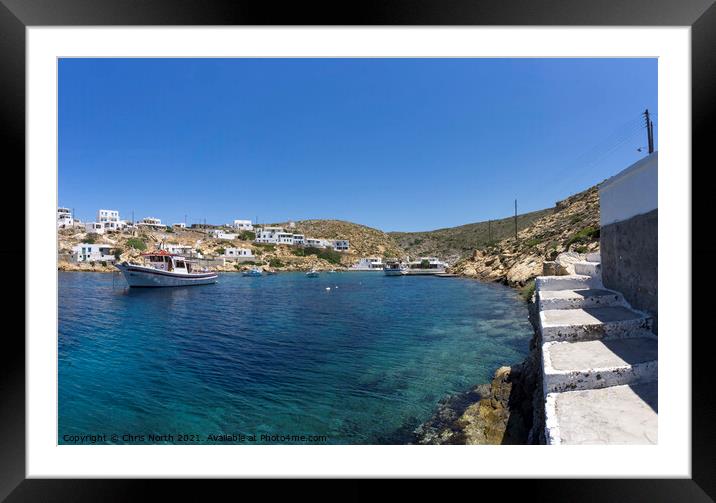 Heronissos Cove on the Island of Sifnos. Framed Mounted Print by Chris North