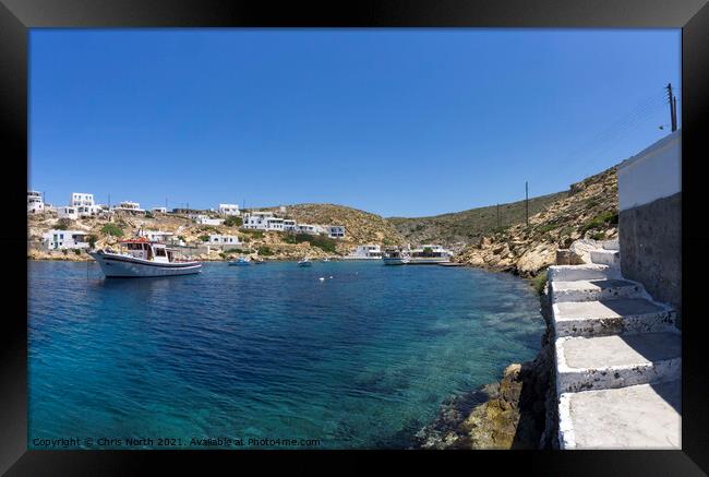 Heronissos Cove on the Island of Sifnos. Framed Print by Chris North