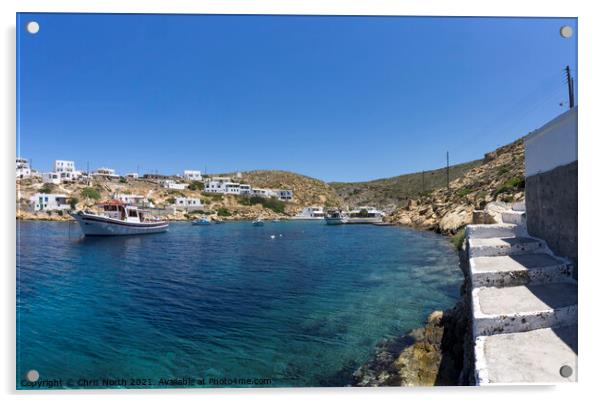 Heronissos Cove on the Island of Sifnos. Acrylic by Chris North