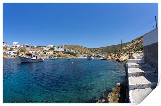 Heronissos Cove on the Island of Sifnos. Print by Chris North