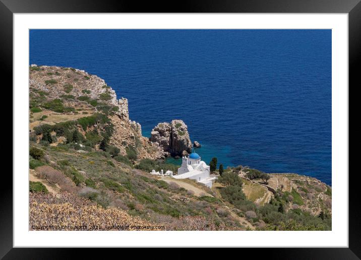 Panagia Poulati Church on the island of Sifnos. Framed Mounted Print by Chris North