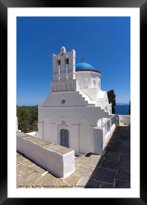 Panagia Poulati Church on the island of Sifnos. Framed Mounted Print by Chris North