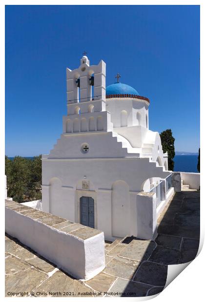 Panagia Poulati Church on the island of Sifnos. Print by Chris North