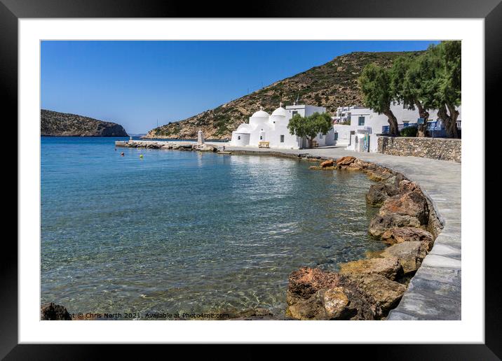 Vathy on the island of Sifnos. Framed Mounted Print by Chris North