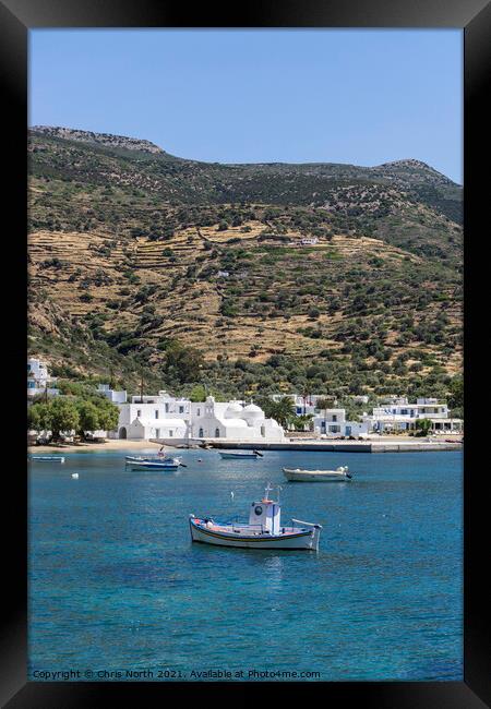 Vathy on the island of Sifnos. Framed Print by Chris North