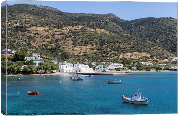 Vathy on the island of Sifnos. Canvas Print by Chris North