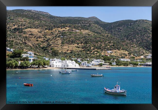 Vathy on the island of Sifnos. Framed Print by Chris North