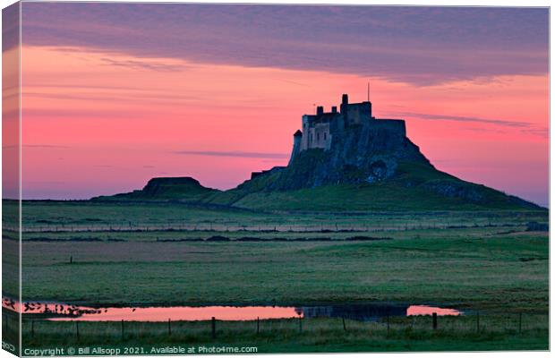 Lindisfarne castle at dawn Canvas Print by Bill Allsopp