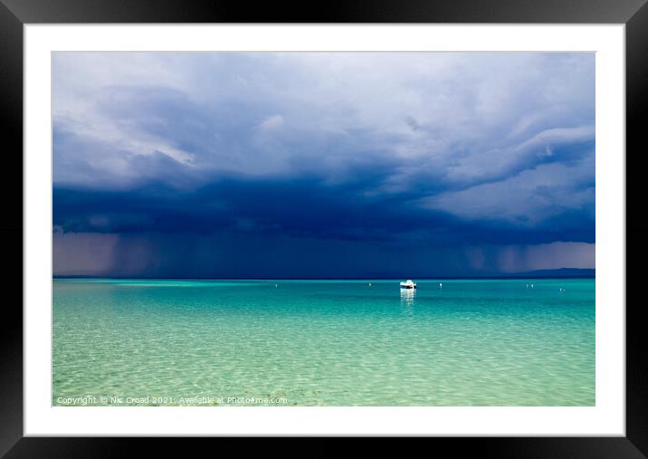 Greek Summer Storm Framed Mounted Print by Nic Croad