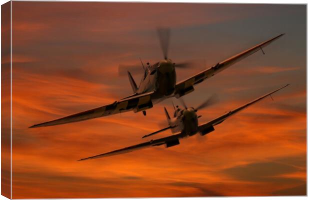 Spitfire Sunrise Canvas Print by Oxon Images