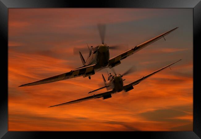 Spitfire Sunrise Framed Print by Oxon Images