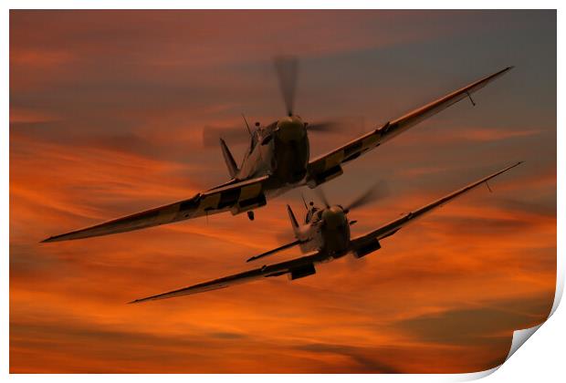 Spitfire Sunrise Print by Oxon Images