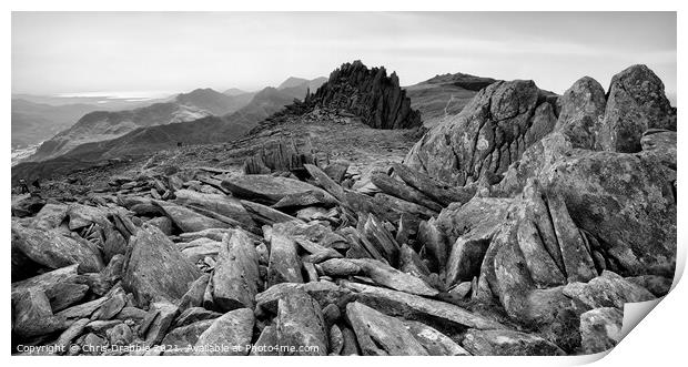 Castle of the Winds, Glyder Fach Print by Chris Drabble