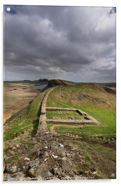 Milecastle 39 Hadrians Wall and The Whin Sill Acrylic by Daryl Peter Hutchinson