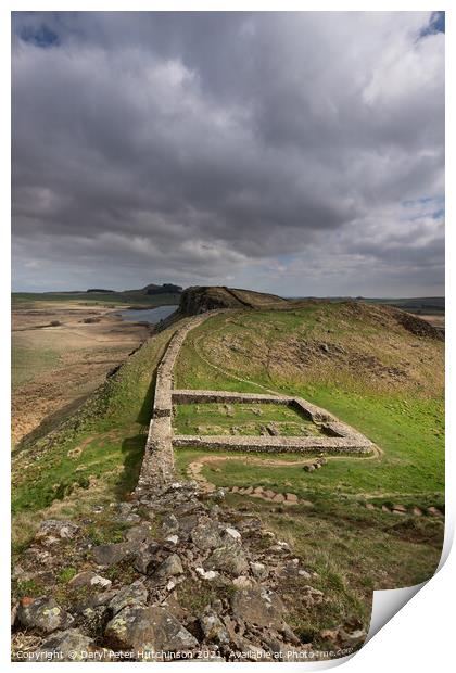 Milecastle 39 Hadrians Wall and The Whin Sill Print by Daryl Peter Hutchinson