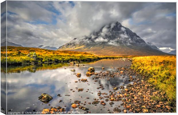 Clouds over Buchaille Etive Mor Canvas Print by Chris Drabble