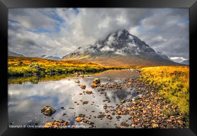 Clouds over Buchaille Etive Mor Framed Print by Chris Drabble