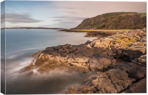 The view north from Portencross Jetty  Canvas Print by Tony Keogh