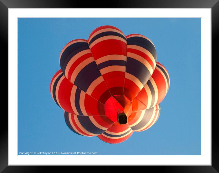 Hot air balloon Framed Mounted Print by Nik Taylor