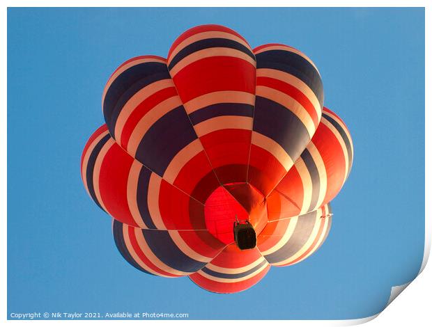 Hot air balloon Print by Nik Taylor