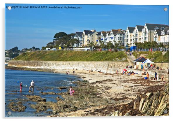 castle beach falmouth Acrylic by Kevin Britland