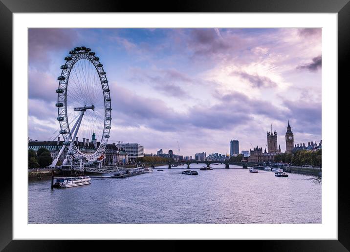 River Thames at twilight Framed Mounted Print by Jason Wells
