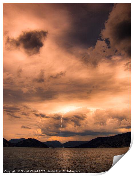 Storm clouds and lightning at sea Print by Travel and Pixels 
