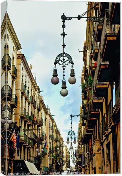 Barcelona streetlamps Canvas Print by Colin Chipp