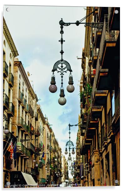 Barcelona streetlamps Acrylic by Colin Chipp