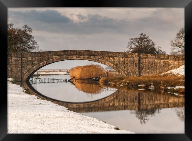 Milnthorpe Bridge, river Bela Framed Print by Liz Withey