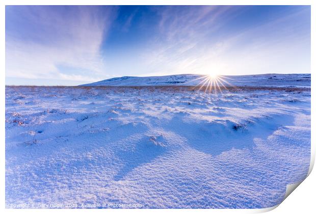 Sparkling winter sunrise over Dartmoor Print by Gary Holpin