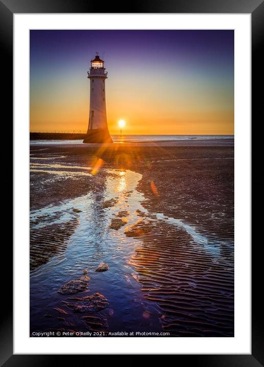 Sunset at New Brighton Framed Mounted Print by Peter O'Reilly