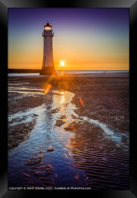 Sunset at New Brighton Framed Print by Peter O'Reilly