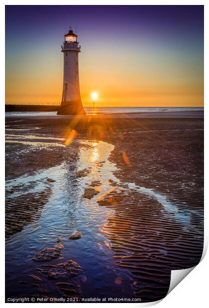 Sunset at New Brighton Print by Peter O'Reilly