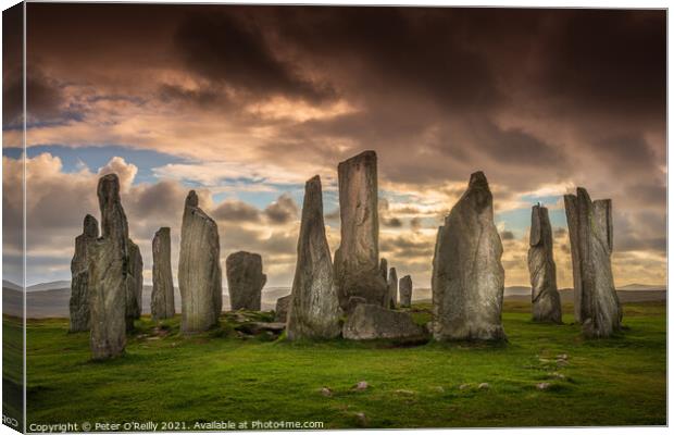 Callanish Stone Circle at Sunset Canvas Print by Peter O'Reilly