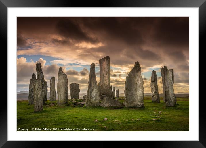 Callanish Stone Circle at Sunset Framed Mounted Print by Peter O'Reilly