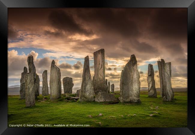 Callanish Stone Circle at Sunset Framed Print by Peter O'Reilly